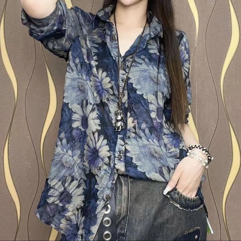 Áo Sơ Mi Cardigan In Hình Dài Tay, Hàng Mới Về, Thời Trang, Áo Cánh Dáng Rộng Thích Hợp Cho Mùa Xuân Và Mùa Thu, 2024 Nữ Women Top Shirt 8