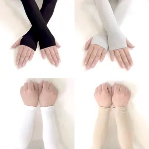 Manset Jempol Penutup Lengan Lembut Pria Wanita Manset Tangan Unisex Handsock Polos Muslimah Sarung Tangan Pelindung UV Manset Olahraga