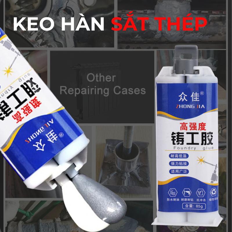 Keo Hàn Sắt Thép Kim Loại, Keo Dán Kim Loại, Gỗ, Nhựa Siêu Cứng Chịu Nhiệt 200 Độ C - Tuýp 100ml