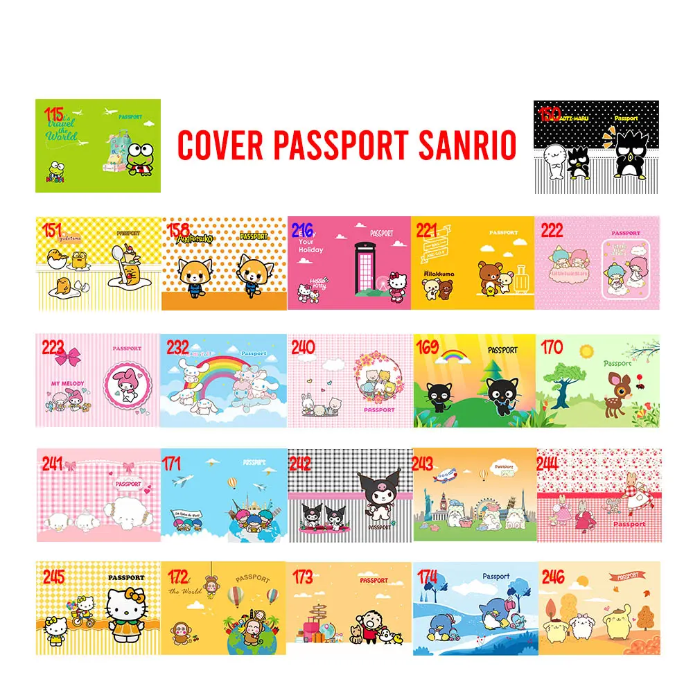 Cover Passport Seri Sanrio Passport Karakter Case Sampul Paspor Tempat Passport Document Organizer