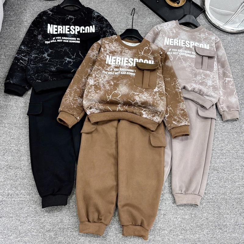 (25-42kg)Bộ quần áo nỉ HAI DA LOANG TÚI cho bé trai/ bé gái size đại cồ