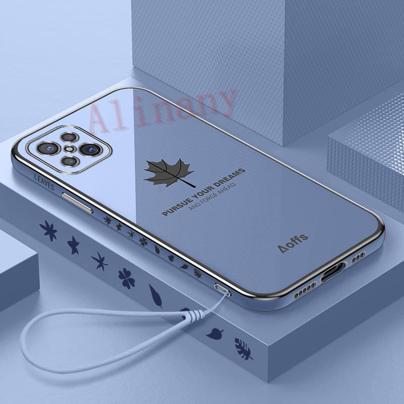 Vỏ chống sốc cho OPPO Reno 4Z 5G vỏ silicon mềm mạ điện lá phong vỏ điện thoại cho Reno4 Z 5G nắp lưng