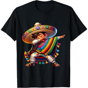 Mexican Boy Dabbing Poncho Cinco de Mayo T-Shirt