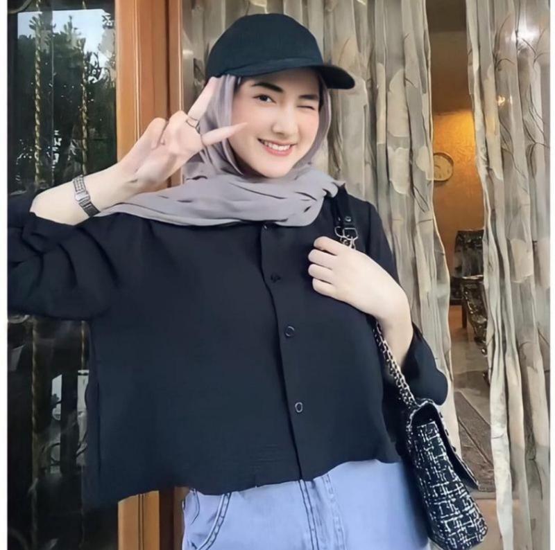 Kemeja Hanin Crop Cringkle 3