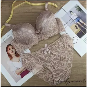 BRA SET bh + cd beha celana dalam wanita setelan renda import quality RC03 36-42 cup B / bra  hot busa motif bunga import 1 set beha dewasa hot