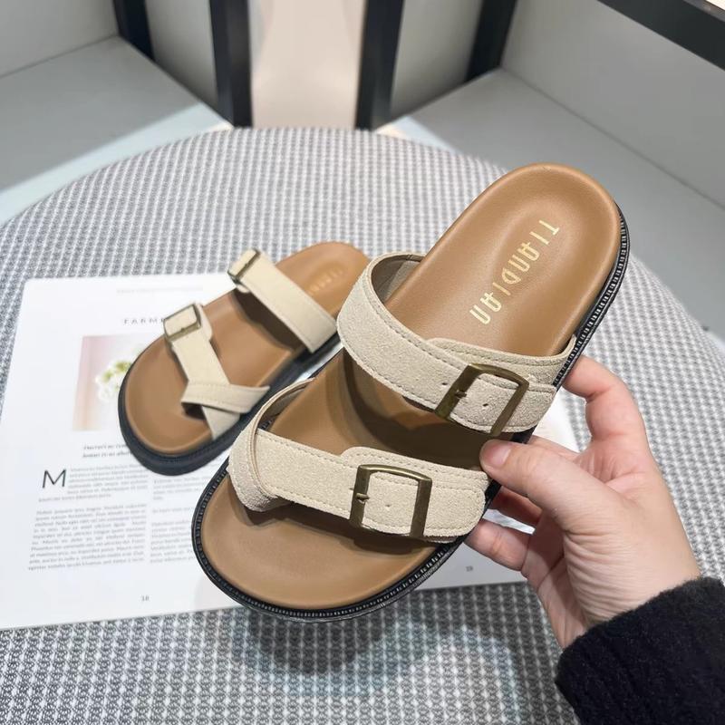  Dép Xỏ Ngón Nữ 2 Quai Khuy Vuông Đế Bằng Cao 3cm Thời Trang HOT 2024 LuxyShoes LX119 