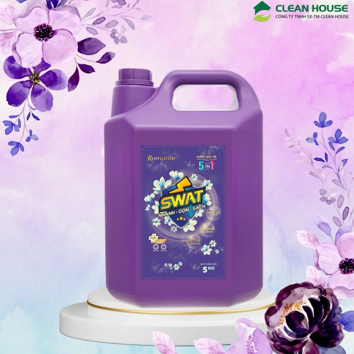 ￼Nước Giặt Xả SWAT 5 Trong 1 Can 5 lit