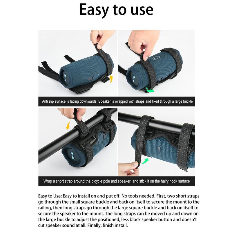 Portable Bicycle Handlebar Soundbox Mount, Universal BT Speaker Fixing Strap Mount, Audio & Video Accessories for JBL Charge 4/Charge 5, JBL Flip 5/Flip 6 5