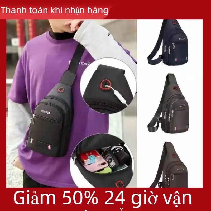 Nam giới Túi đeo vai Giải trí Không thấm nước và khó đeo Oxford Vải thể thao đeo chéo Túi đeo ngực ngoài trời Gói du lịch dã ngoại hàng ngày Quà tặng Ngày của Mẹ