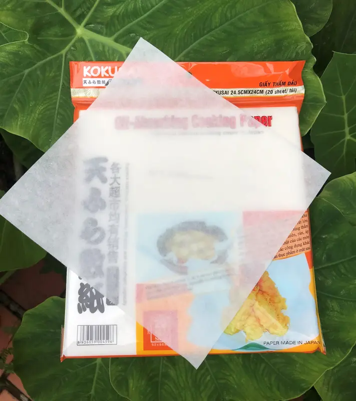Giấy Thấm Dầu Thực Phẩm Kokusai, 240mm x 245mm (20 tờ/Gói), Thành phần từ bột giấy, An toàn, Đa năng,Thấm hút dầu mỡ cực nhanh, Thành phần từ bột giấy, Made in Japan 3