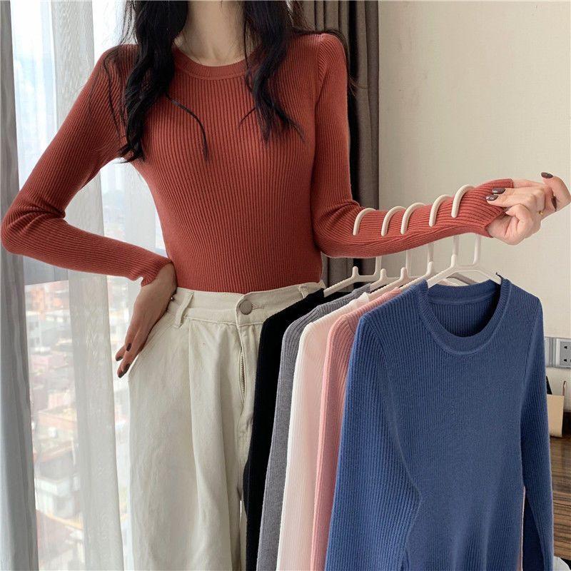 Product Introduction of Áo Len Đáy Bên Trong Trơn Mùa Đông, Phong Cách Hàn Quốc Mới, Kẻ Sọc Chìm, Cổ Tròn, Dài Tay, Thời Trang, Dành Cho Nữ Women Top 2