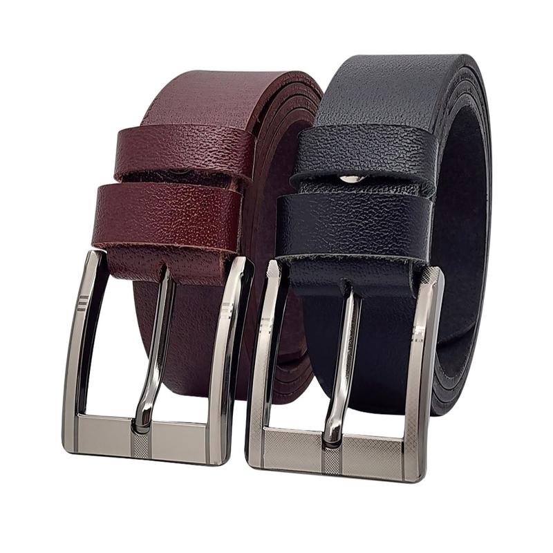 Dây nịt da thật nguyên tấm DHM-528 | Đầu khoá kim kiểu vuông khắc laze thời trang | Bảo hành 12 tháng