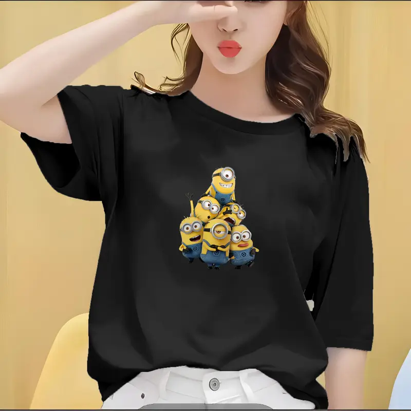 Kaos Oblong Wanita Lengan Pendek Motif Minion Grup 4