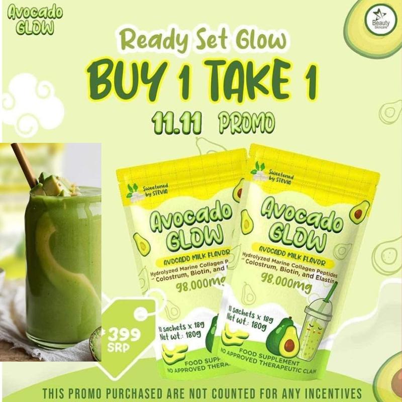 Product Introduction of BUY 1 TAKE 1 AVOCADO GLOW COLLAGEN DRINKS 10 sachet per pouch  Supplement Colagen Beauty Edible Healthcare glowingskin 1