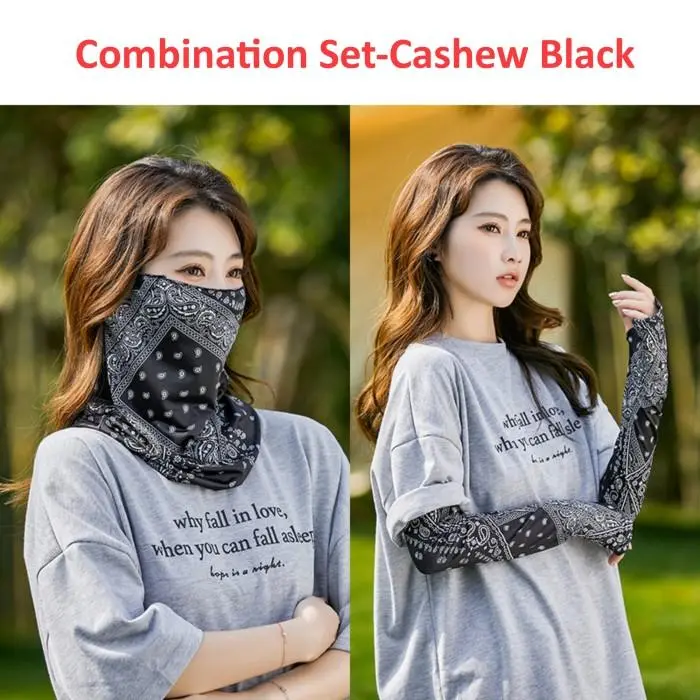 HOMEPLACE Set Masker Wajah & Mangset Lengan Anti UV Protection Perlindungan Sinar Matahari 4