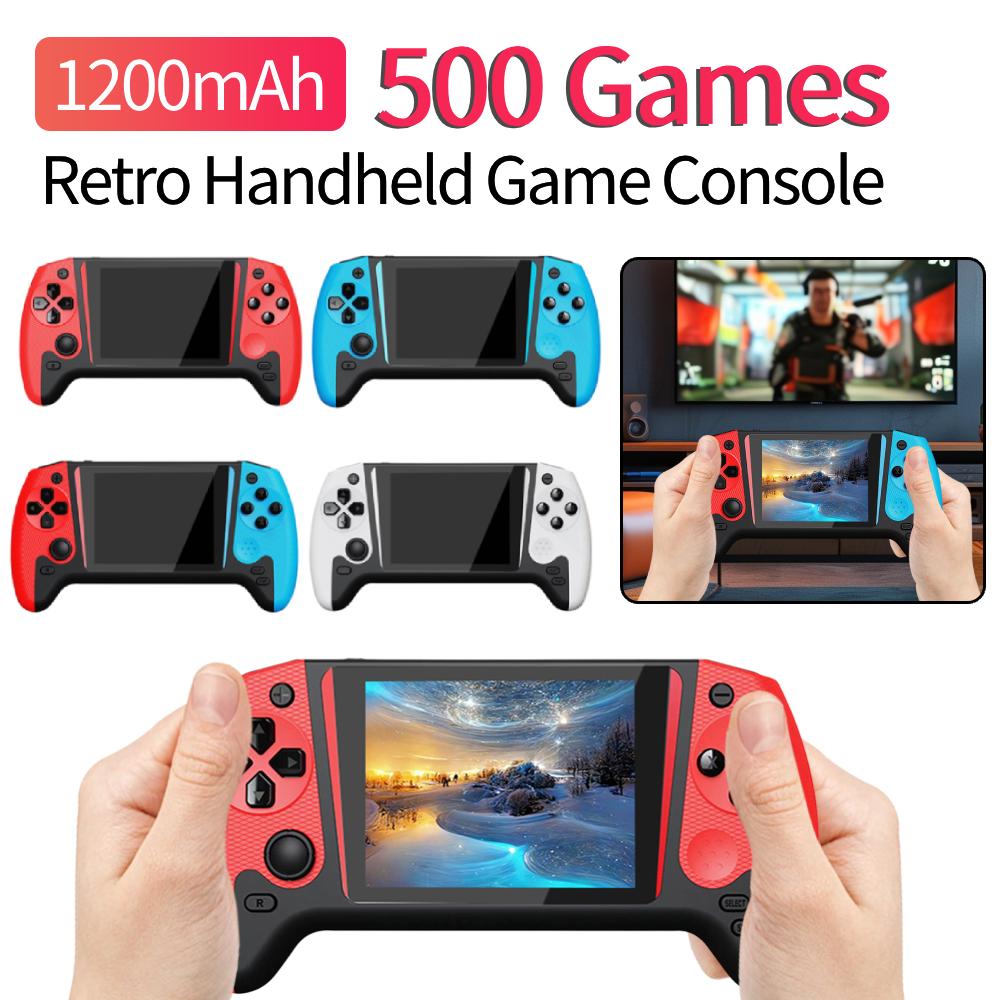 Retro Handheld Game Console 3.5inch LCD Screen Video Game Console Built-in 500 Games TV Connect for Single Player