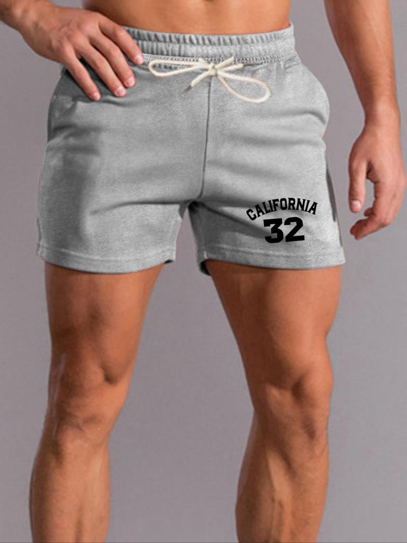 Product Introduction of Men's Letter & Figure Print Drawstring Waist Shorts, Regular Fit Casual Pocket Design Shorts for Summer, Men's Bottoms for Daily Wear 2