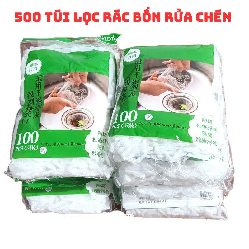( Khoảng 400 chiếc ) Túi Lọc Rác Bồn Rửa Chén Bát Thiết Kế Kiểu Lưới Siêu Dai Đầu Có Chun Co Giãn Chống Tắc Nghẽn Ống