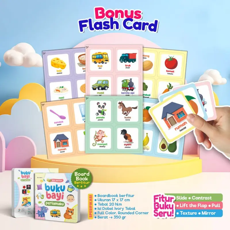 Buku Bayi 0 sampai 6 bulan Boardbook - Buku Bayi Pertamaku Berfitur Anak 8