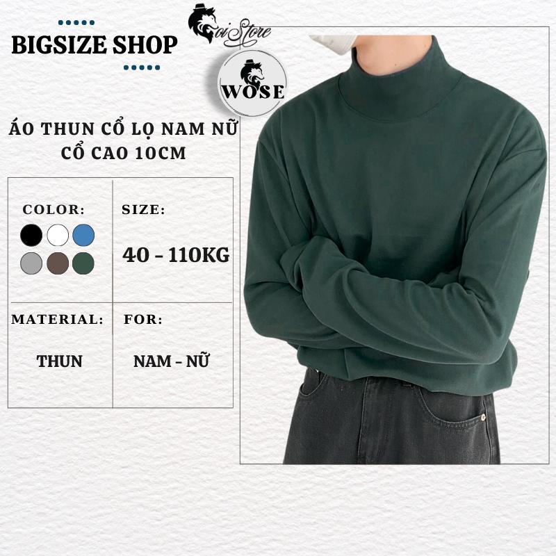 50-110KG Áo Thun Cổ Lọ Giữ Nhiệt Nam Nữ Unisex Cổ Cao 10CM Ấm - Chống Nắng - Tay Dài Menswear