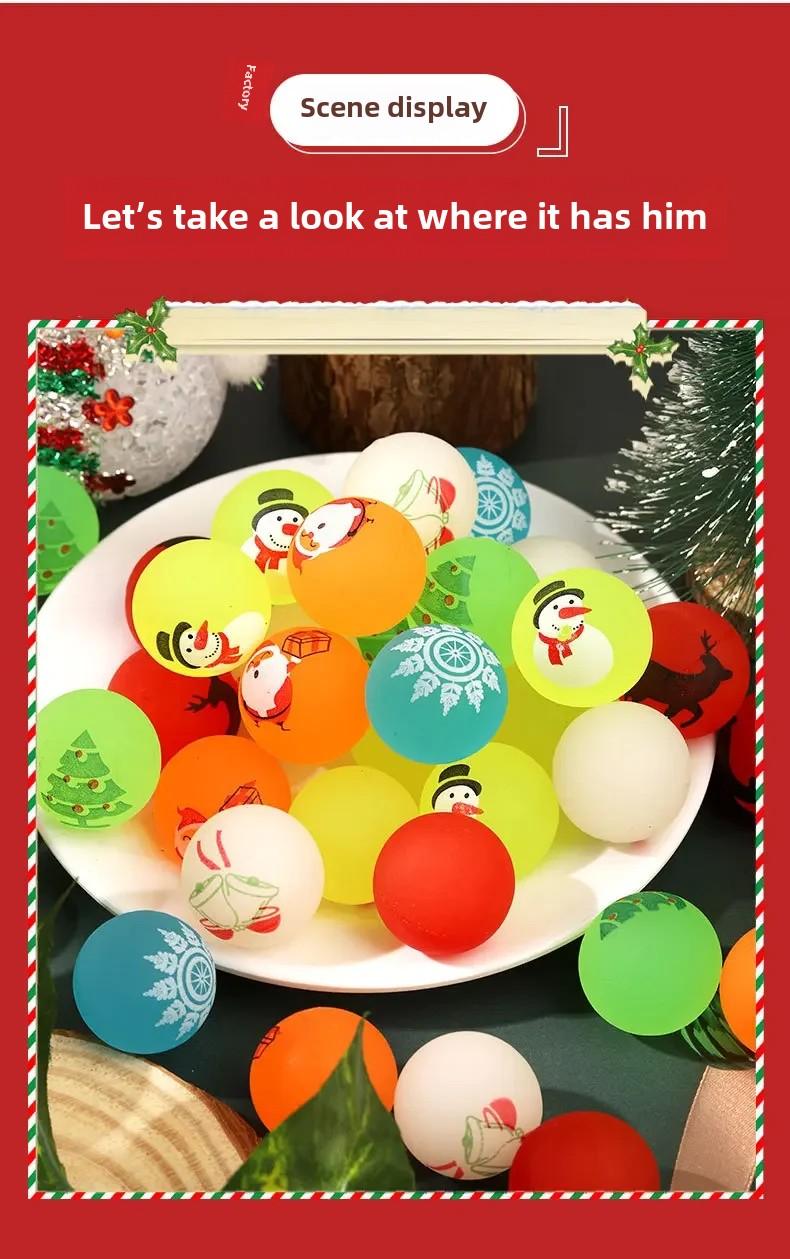 Product Introduction of 10 Pcs Christmas Elastic Rubber Ball Creative Hot Sale Ground Stall Source Gift Student Prize Gift Christmas Decoration Light Up Toy Stress Relieving Toys magic  ball 3