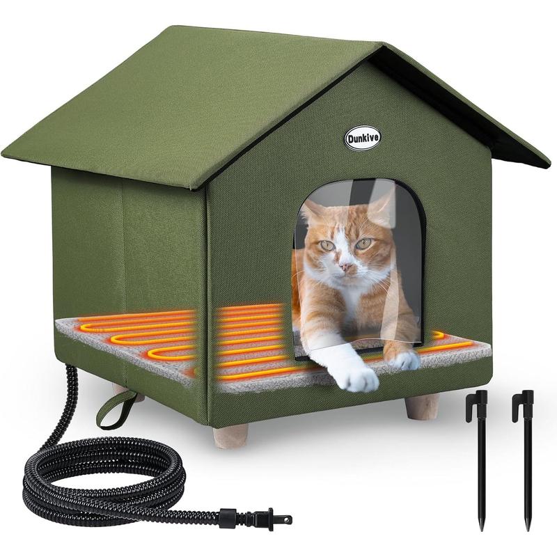 Heated Cat House Weatherproof, Winter Outside Cat Tent with Heated ...