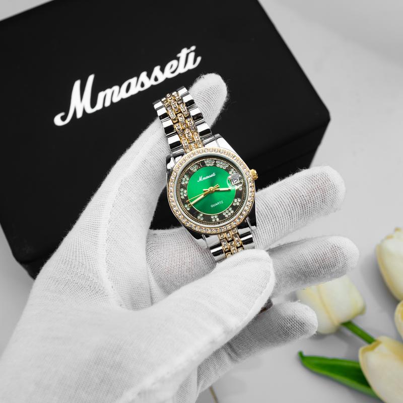 N219 - Đồng hồ nữ mmasseti chính hãng , đính đá sang trọng, khóa bấm thông minh , chống nước