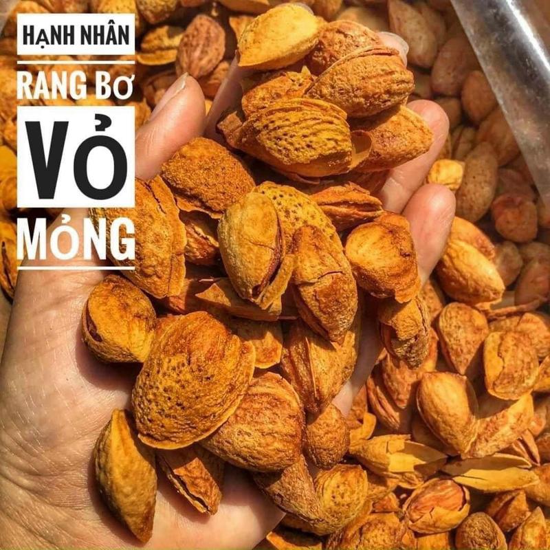 1Kg Hạnh Nhân rang bơ vỏ mỏng thơm ngon hàng mộc không tẩy (loại 1 gói 1kg)