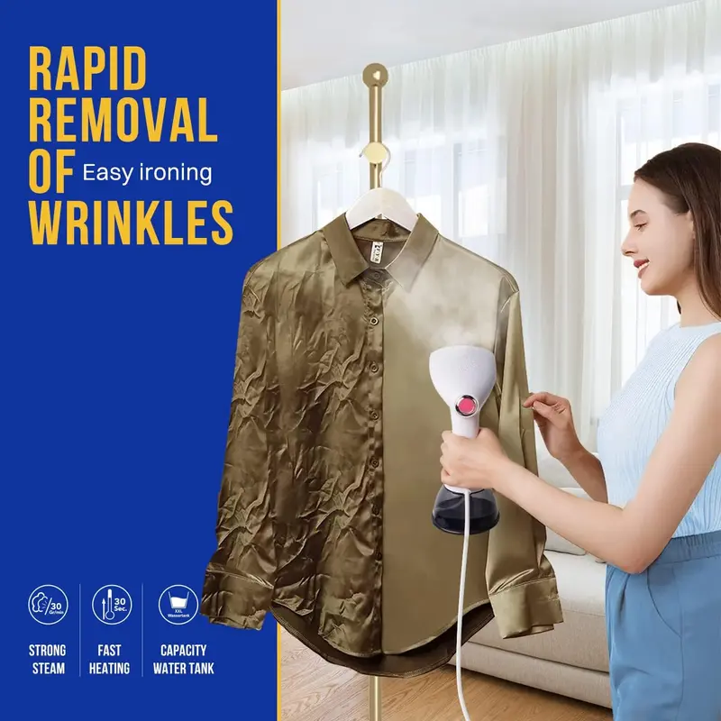 Clothes Steamer, Garment Steamer for Wrinkle Removal, Upgraded 400ml Water Tank, 3rd Generation Panel, Handheld Steamer Clothing for Home, Office & Travel 6