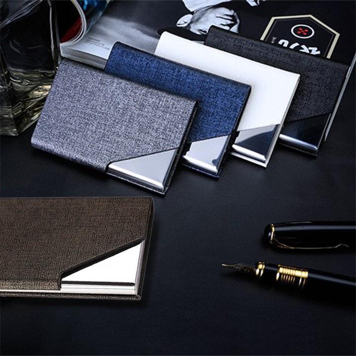 Hộp đựng namecard, ví đựng thẻ atm căn cước card visit, danh thiếp thời trang tiện dụng hỗ trợ khắc tên theo yêu cầu Wallet