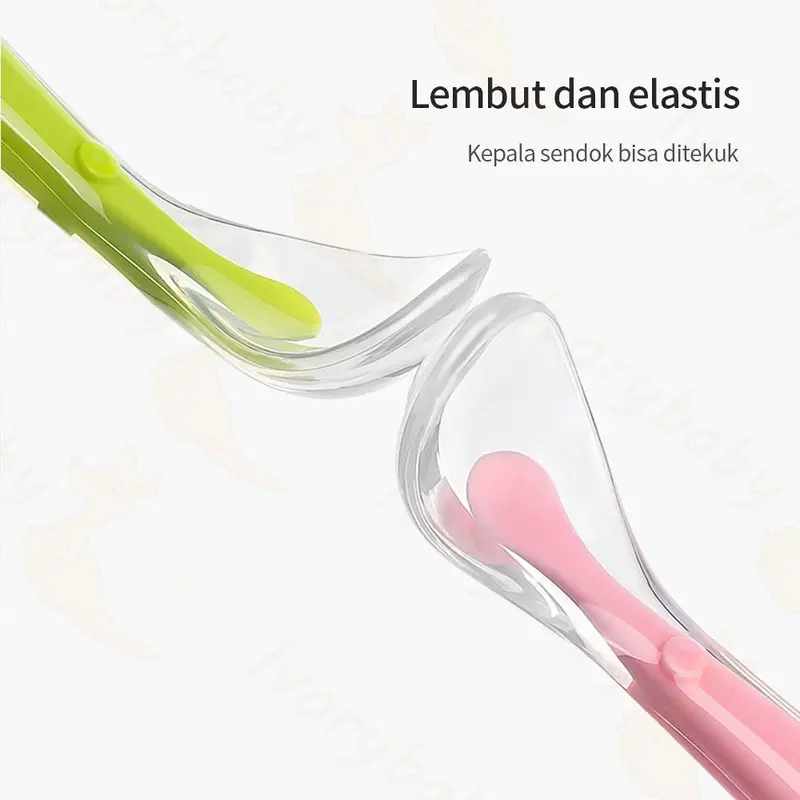 Sendok makan bayi bahan silikon lembut peralatan makan bayi BPA free / Sendok Bayi Silicone (BIC) 5