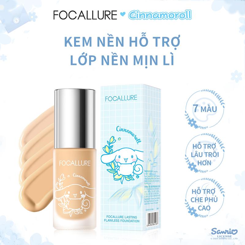 voucher 80k Focallure X Sanrio #BloomingTime Kem Nền Dạng Lỏng Hỗ Trợ Cho Lớp Trang Điểm Nền Mịn Lì