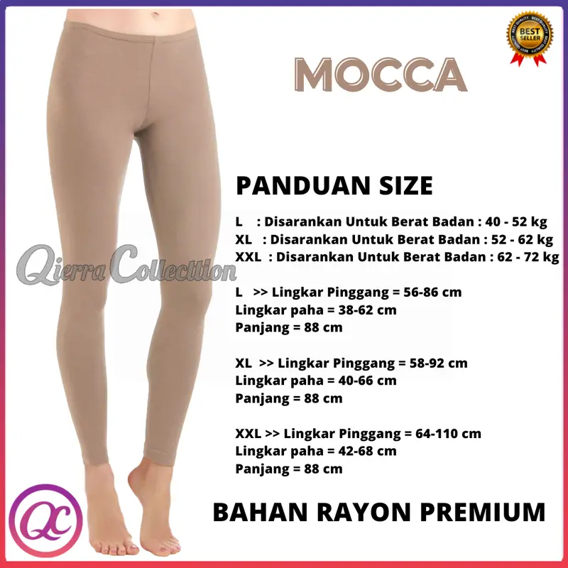 Legging Polos Warna Bahan Spandex Rayon Dan Jersey Super size L, XL, XXL READY STOK Wanita Celana Panjang Tebal Dewasa Hitam 3