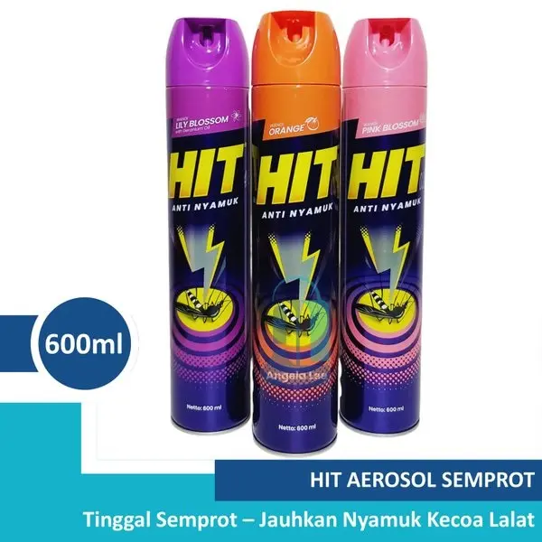3 Pcs Hit Aerosol 600ml Hit Spray Obat Nyamuk 3 Kaleng Nett 600ml
