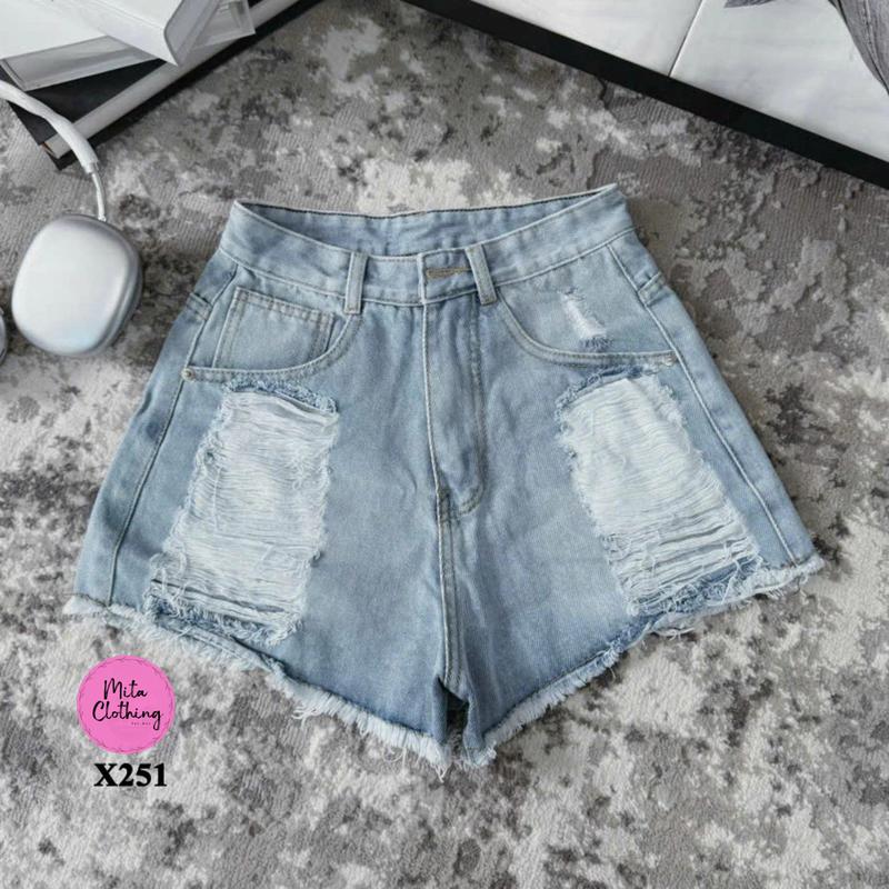 Quần shorts jean nữ nhiều màu rách tả tơi xả lai cá tính Mita Clothing X251 4