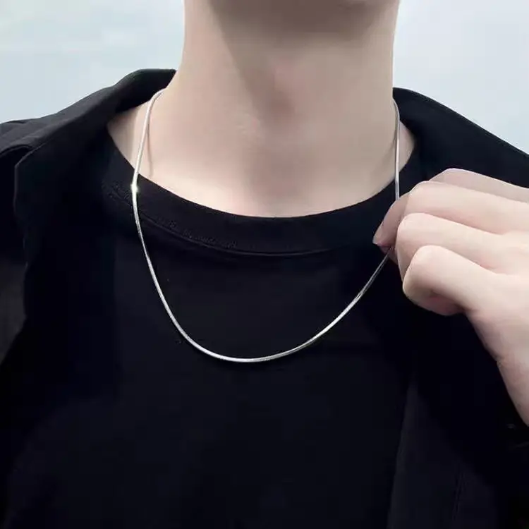 Kalung Titanium Pria Wanita Gold Silver Panjang 45cm 50cm 60cm Original Anti Karat Necklace