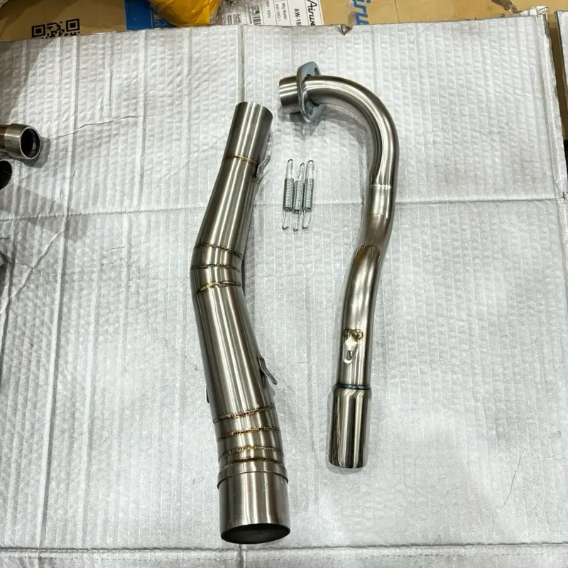 Cổ pô 2 khuc kem lo xo inox dày dặn gắn nhiều dòng xe máy - Phụ Tùng, Phụ Kiện 2