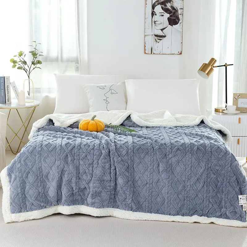 Autumn Homeware Bed Blanket, 1 Count 500GSM Fleece Soft Throw Blanket, Soft Comfortable Throw Blanket for Home Office, Durable Bedroom Decor, House Accessories, Christmas Gifts 5