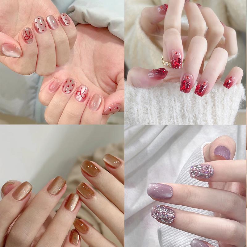 Tổng Hợp Nail Ngắn Sang Chảnh Mắt Mèo Đính Đá Hin Nail Size - 24-30 cái - Làm Nail