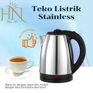 Teko listrik pemanas air SQRS Electrik kettle 2L Stainless