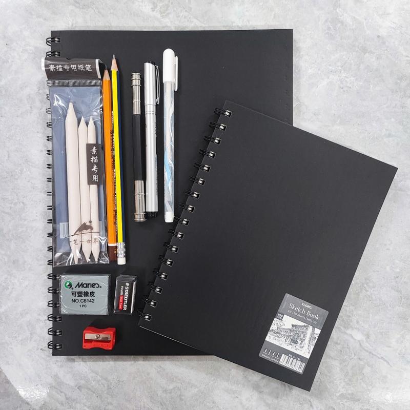   TẶNG GÔM BÚT CHÌ TRANH  COMBO 9 MÓN VẼ PHÁC THẢO VẼ KÝ HỌA CHÂN DUNG TRUYỀN THẦN. SỔ VẼ KLONG A5+ A4+ 