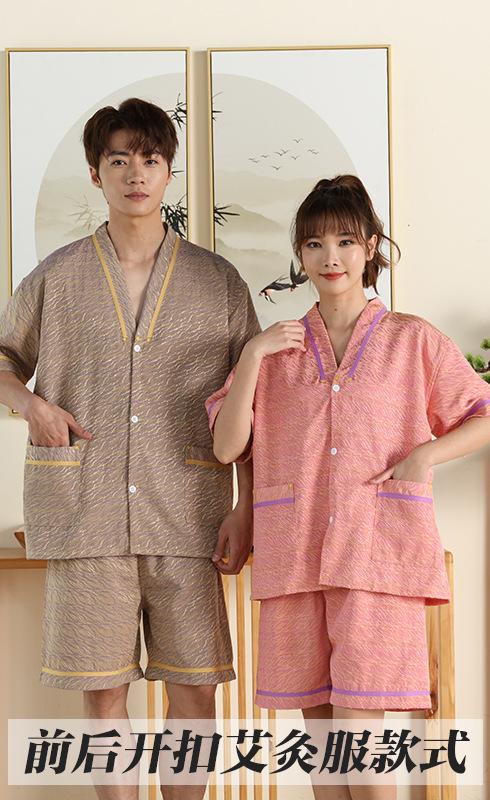 Product Introduction of Disposable Bathing Suit Women's Sauna Clothes Moxibustion Pure Cotton Men's Massage Foot Moisture-Wicking Clothing Hotel Bathrobe Physical Therapy Suits Wholesale 2