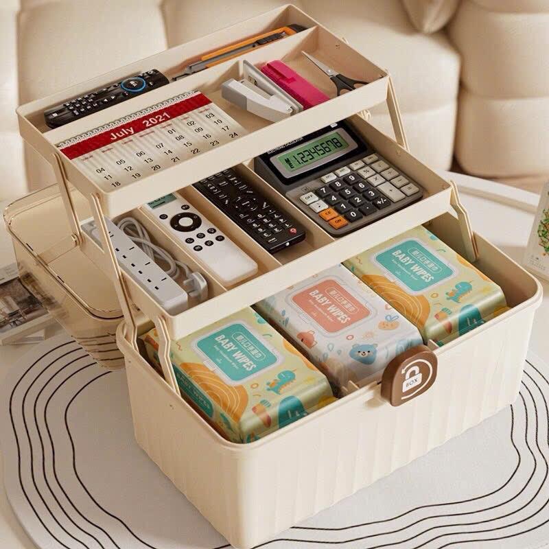 Hộp đựng thuốc. Đựng đồ trang điểm 3 tầng 1