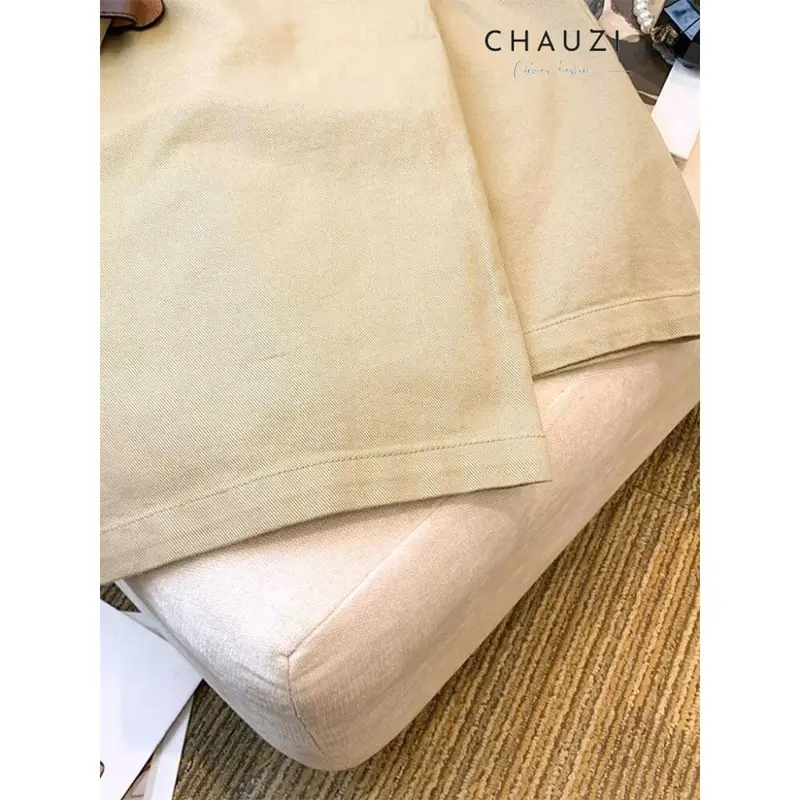 [ XẢ KHO ] Quần Kaki Dáng Suông Nữ CHAUZI QD691 - Phong Cách Casual Pants Dễ Phối Đồ Thiết Kế Thời Trang Hottrend 2024 - Women Nhung Kaki Jean Đen Kem 6