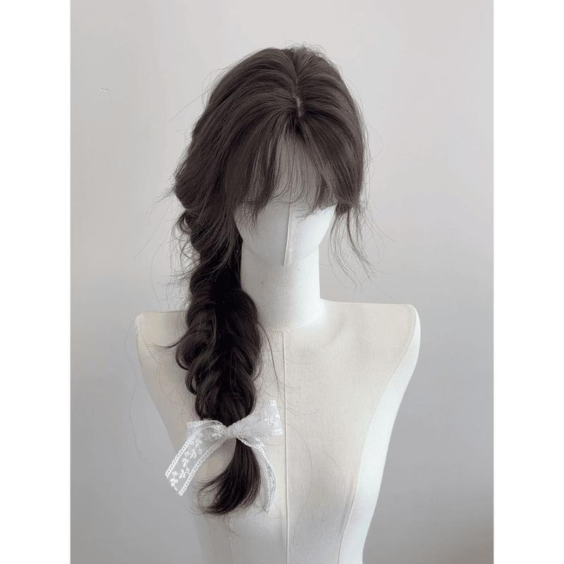 Tóc Giả Nữ Trùm Đầu Có Mái Và Lọn Len Gợn Sóng Hình Trojan Tóc Mô Phỏng Cảm Giác Tự Nhiên Và Lười Biếng Che Phủ Toàn Bộ