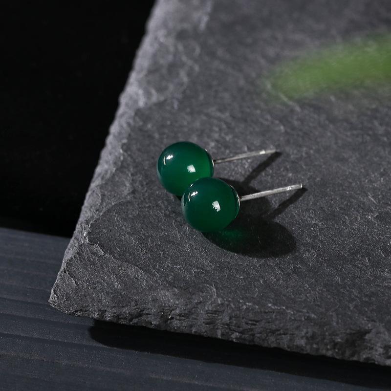 Hoa tai Chalcedony tự nhiên, Aier Yuan, Thiết kế cổ điển và đơn giản, Thích hợp cho khuyến mãi giao thông trực tiếp, Lợi ích và sự kiện, Được làm bằng Jade, Độc đáo và đơn giản 2