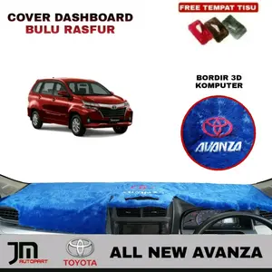 Cover Dasboard All New Avanza  2012-2021 Bordir 3D (Gratis Tempat Tisu Bulu dan gantungan kunci)