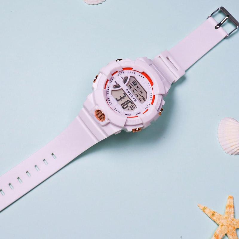 Đồng Hồ Thể Thao LED, Đồng Hồ Kỹ Thuật Số Điện Tử, Unisex Nữ, Thời Trang Đơn Giản Và Thường Ngày Thích Hợp Cho Học Sinh, P8O9 5