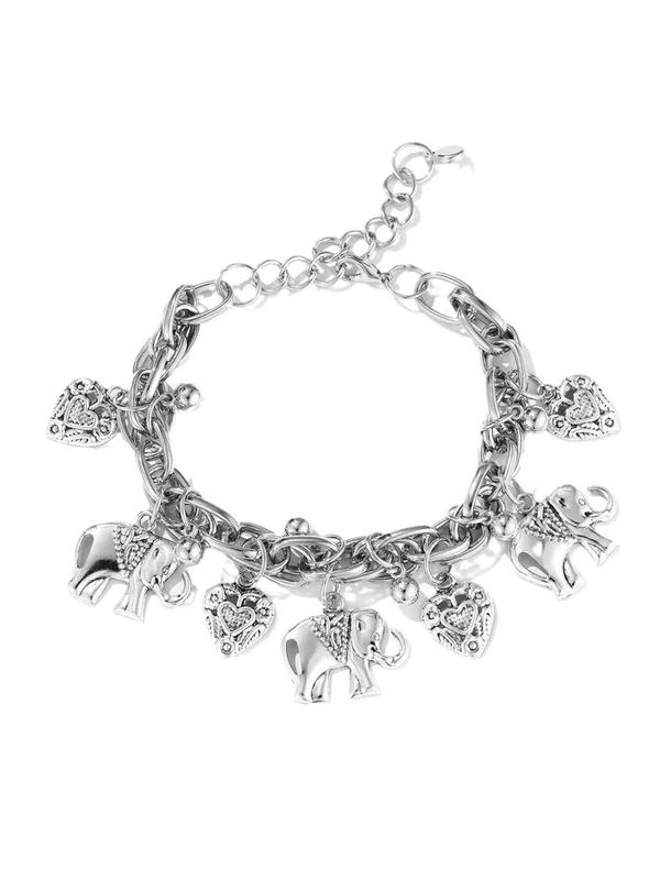 Women's Boho Style Elephant & Heart Design Anklet, Fashionable Retro Anklet for Women & Girls, Trendy All-match Vintage Body Jewelry As Gift for Summer Decor, Accessories for Vacation 5
