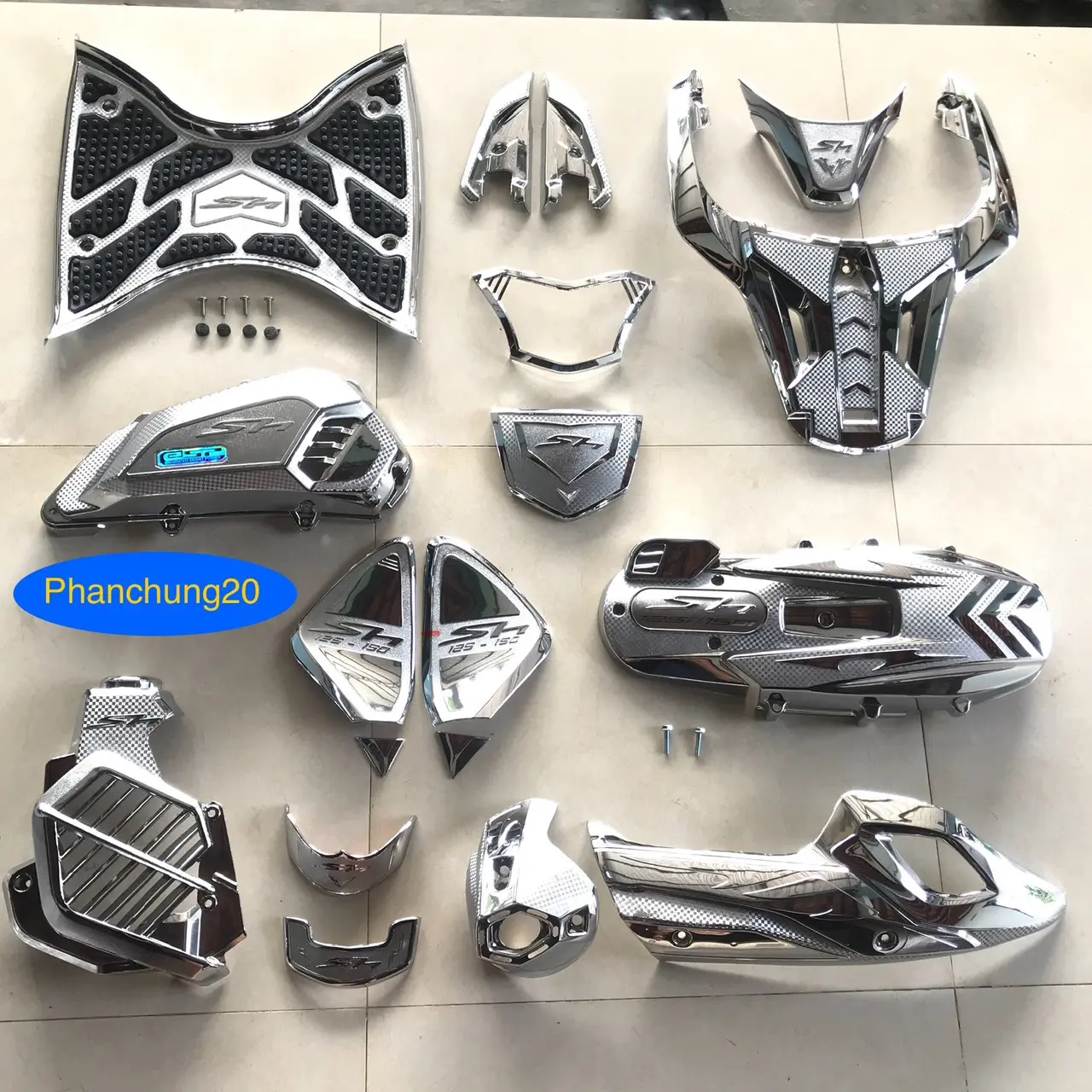 SH 2017 2018 2019 BỘ ỐP PHỤ KIỆN TRANG TRÍ DÙNG CHO ĐỜI XE SH 125i 150i CROM